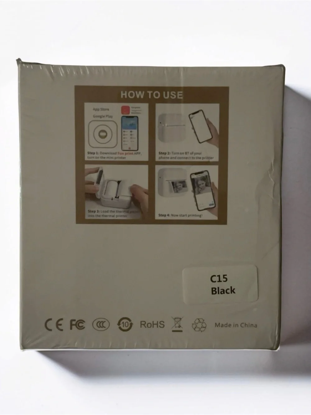 Portable Mini Printer - Black | Compact BT Instant Printing